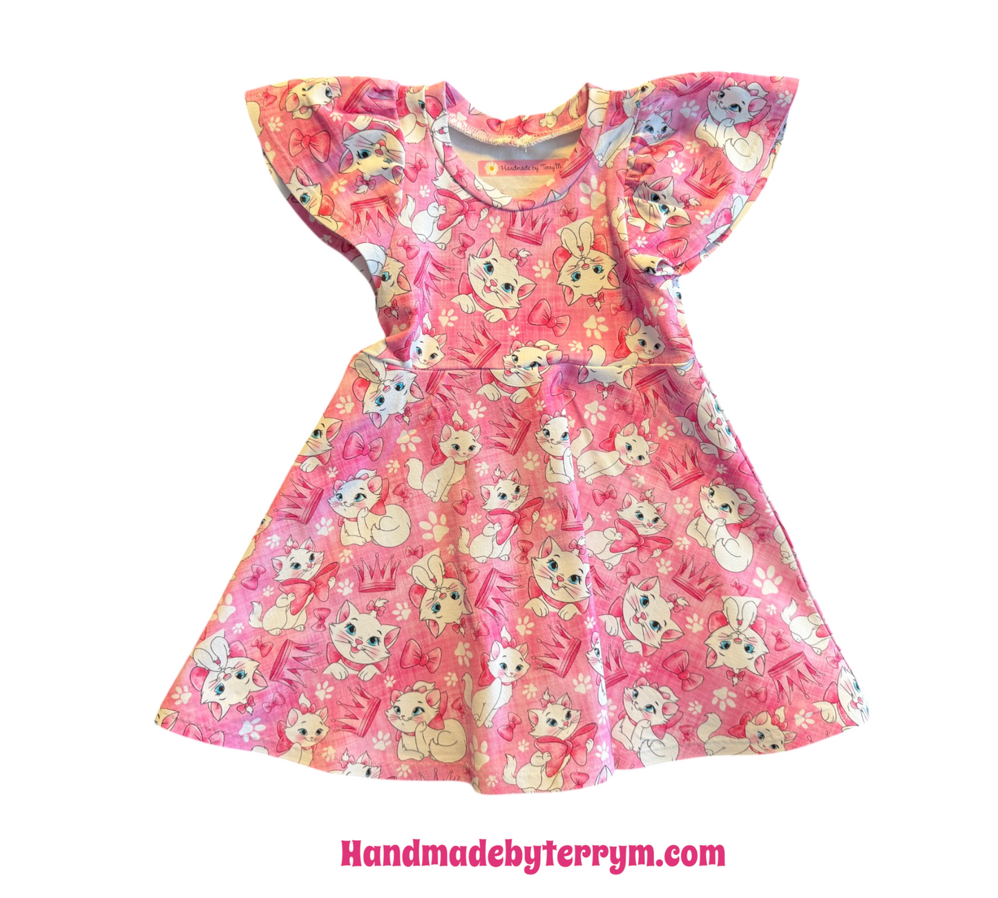 (1673) Sweet White Cat Dress - Size 1