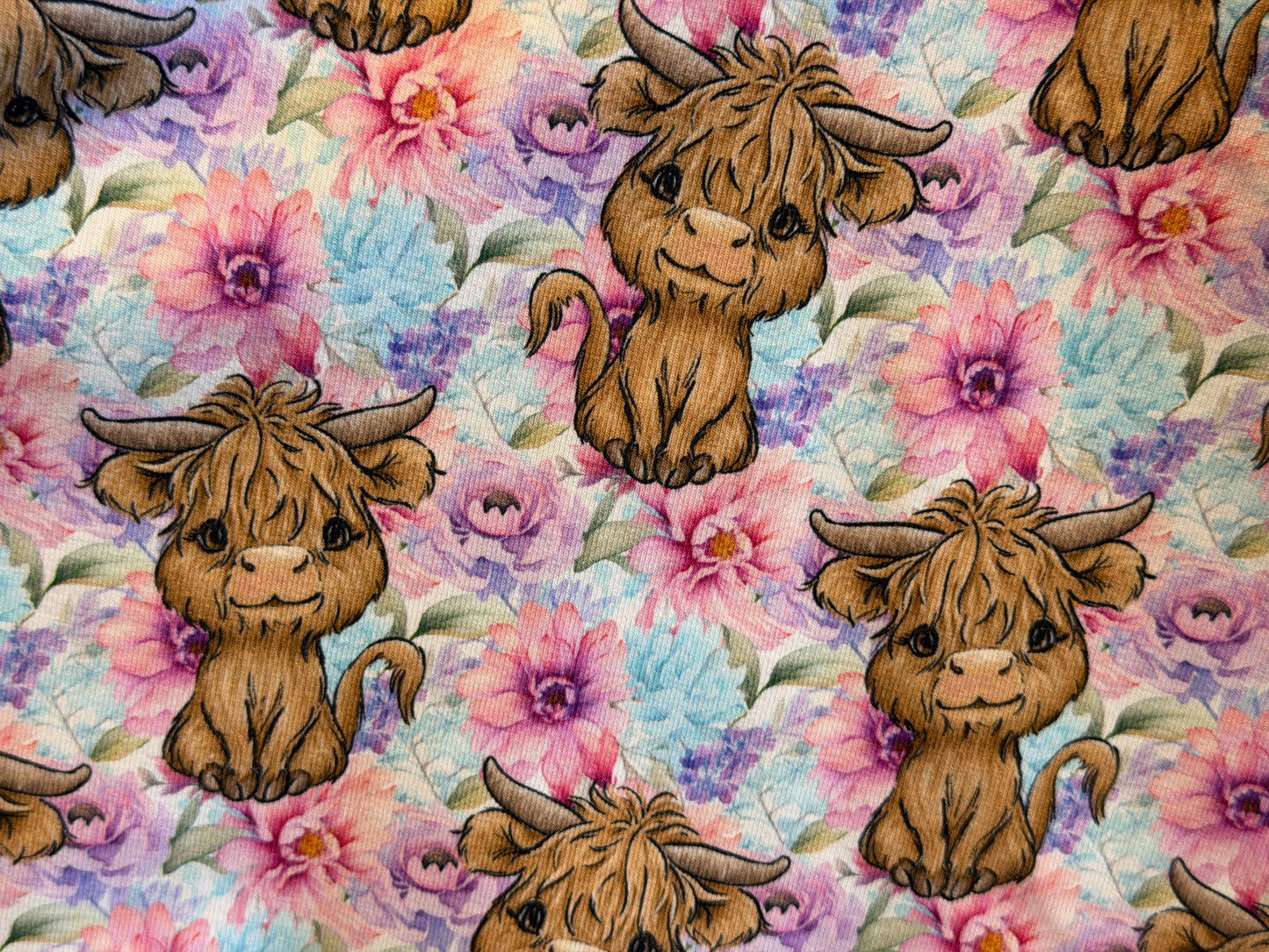 (1665) Cows and Flowers Dress - Size 1