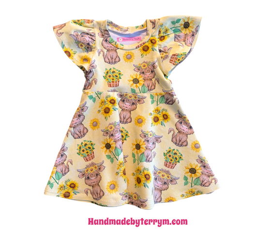 (1666) Adorable Cow Dress - Size 1