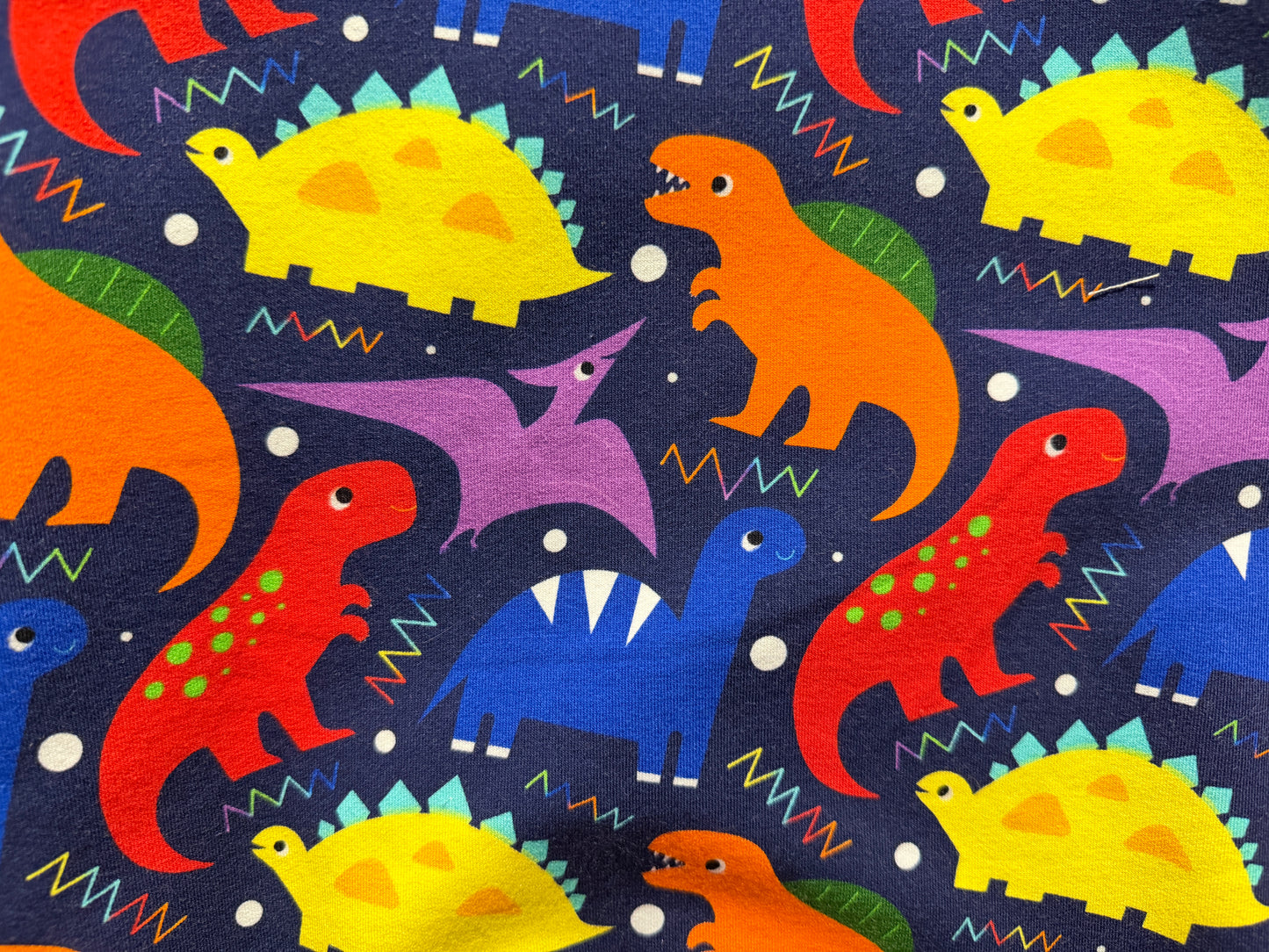 (1680) Colourful Dinosaur Jumper - Size 4