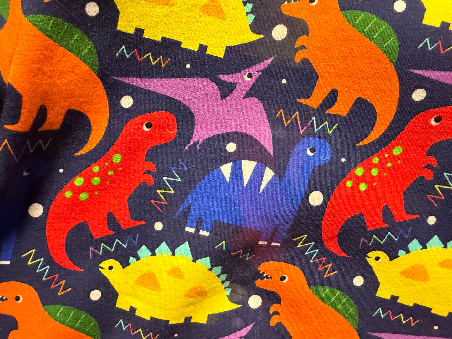 (1679) Colourful Dinosaur Jumper - Size 2