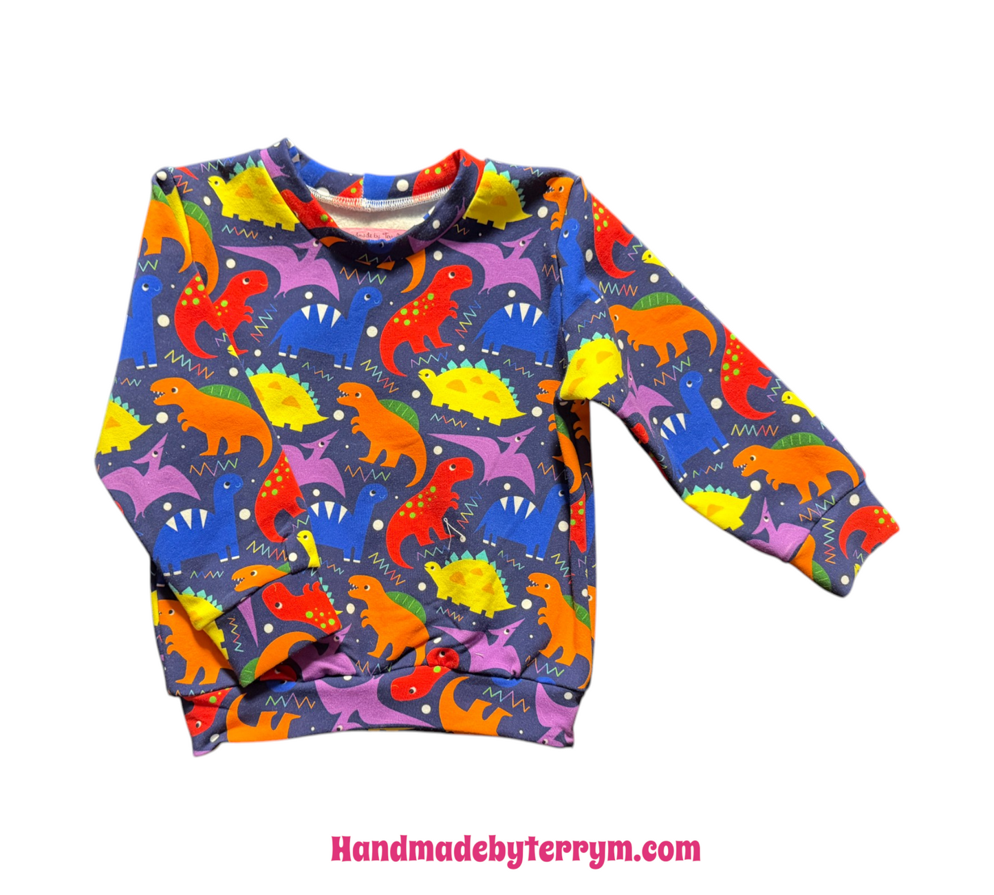 (1678) Colourful Dino Jumper - Size 1