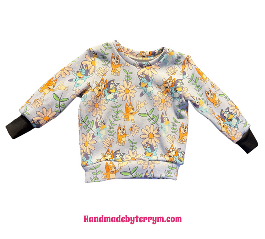 (1700) Blue Dog and Friends Jumper - Size 2