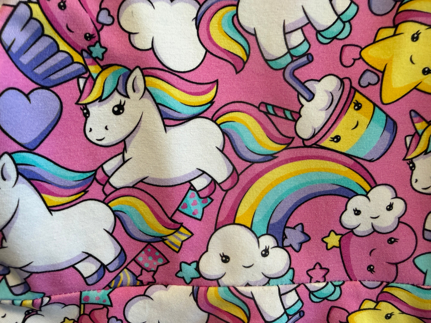 (1725) Rainbow Unicorns & Cupcake Dress - Size 3