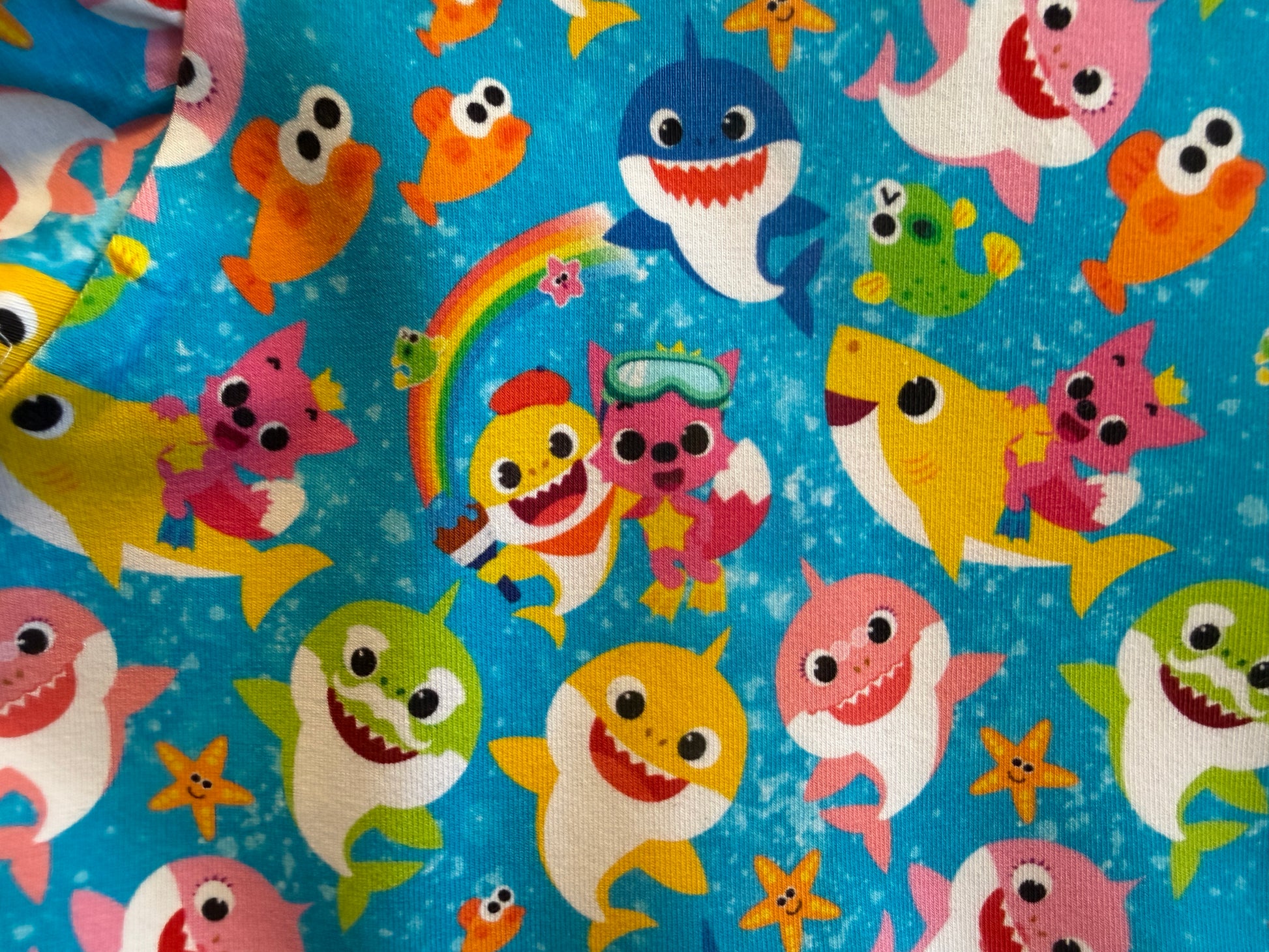 Baby shark baby dress – size 3
Handmade undersea skater dress for toddlers