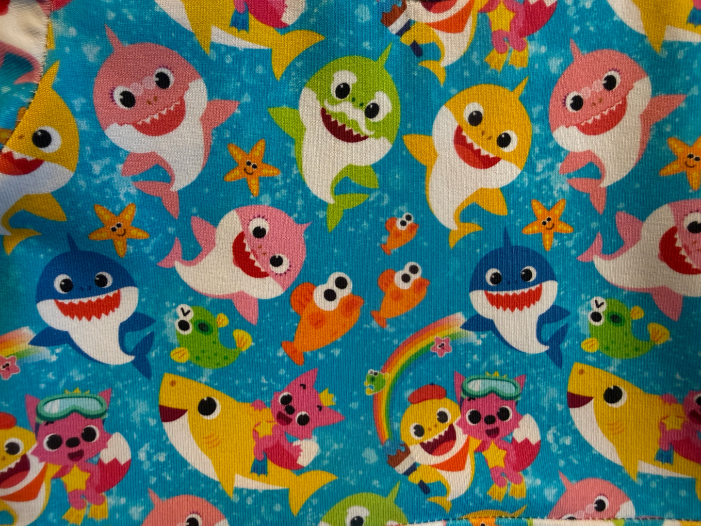 Baby shark baby dress – size 2
Handmade undersea skater dress for toddlers