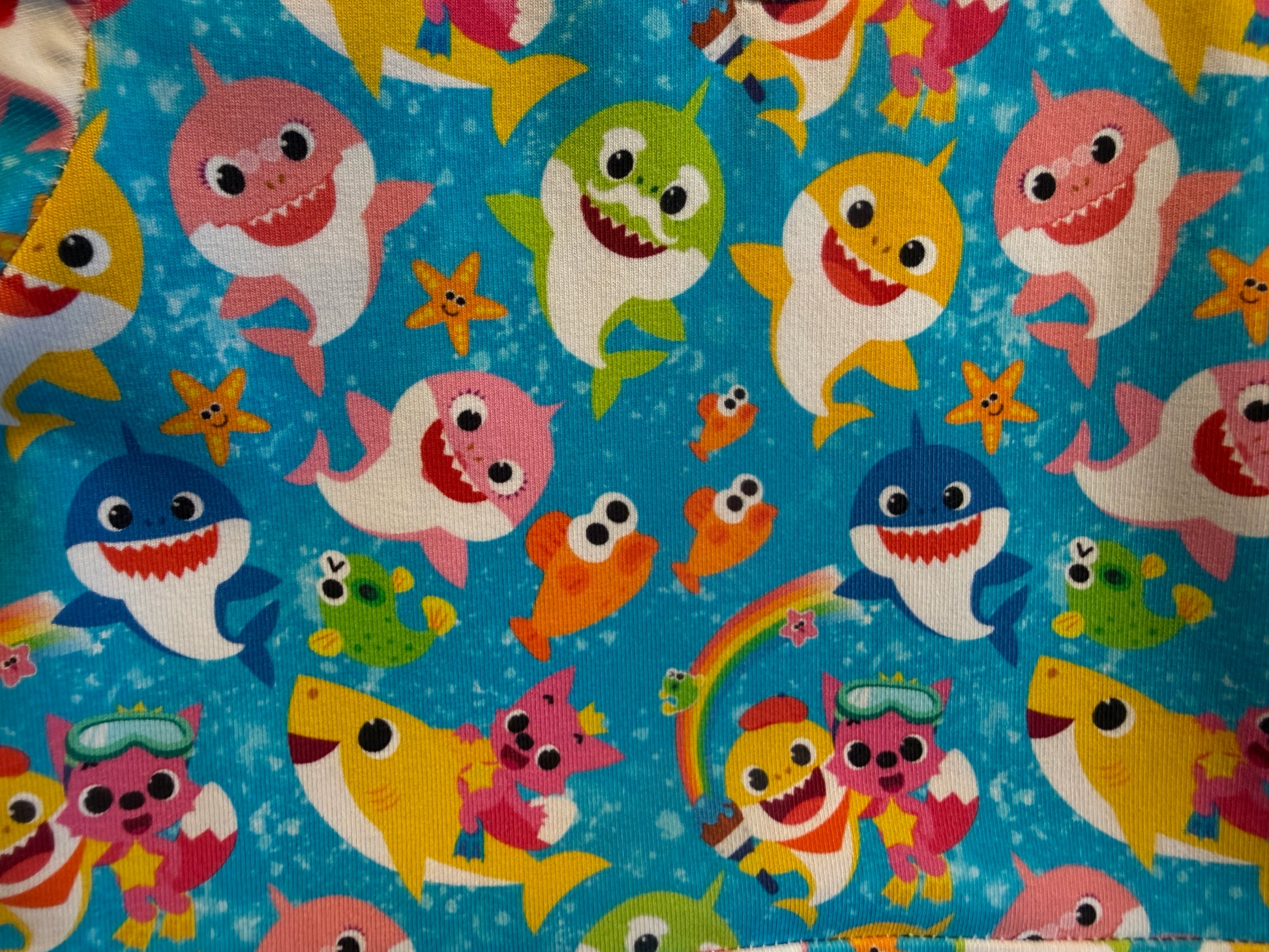 Baby shark baby dress – size 2
Handmade undersea skater dress for toddlers