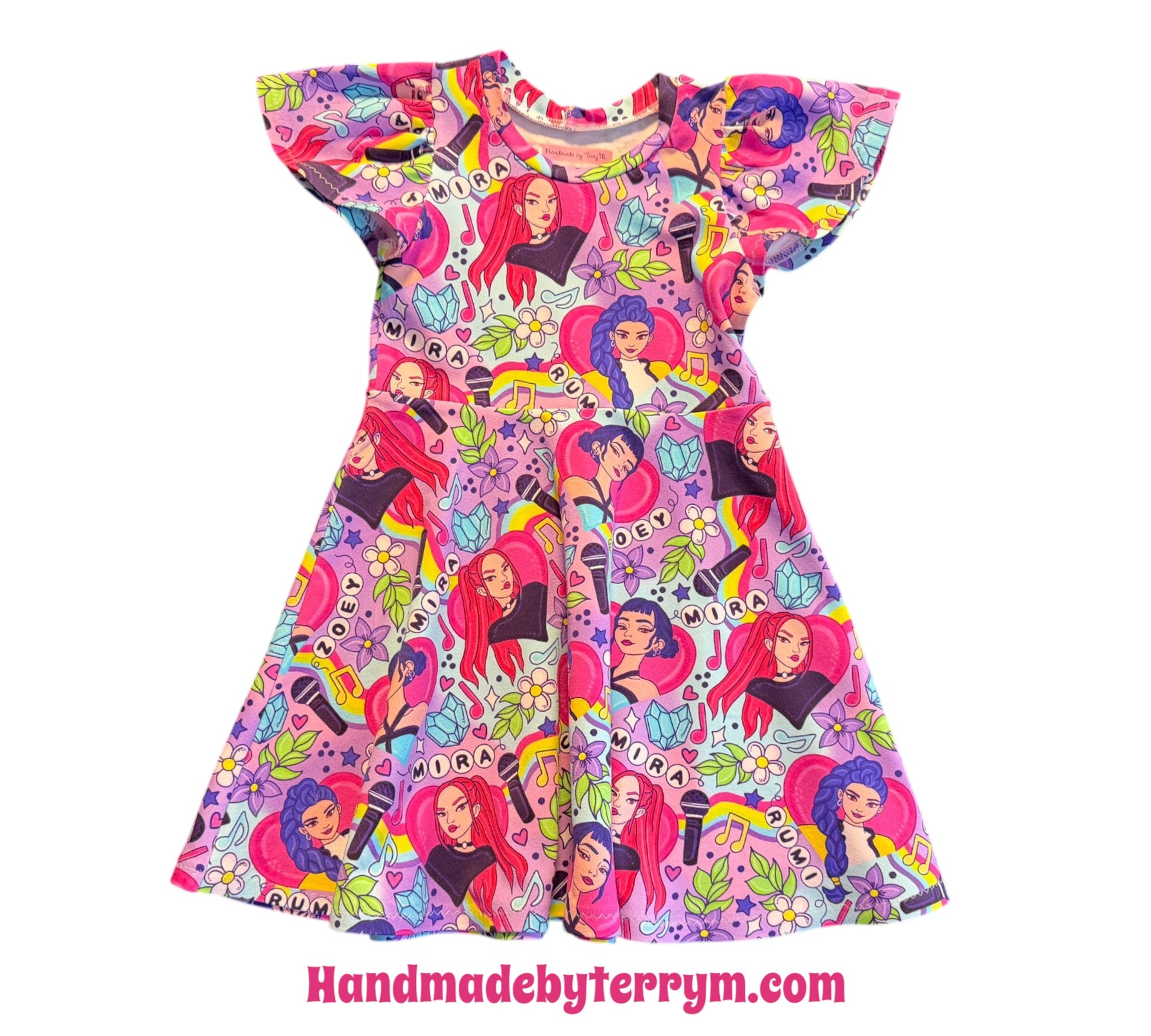 Kpop girls dress size 4 multicolour”
“Handmade music inspired toddler dress