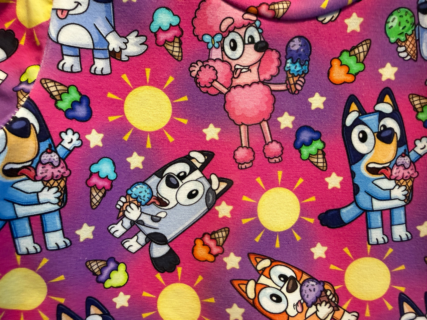 (1737) Ice Cream Blue Dog Dress – Size 4