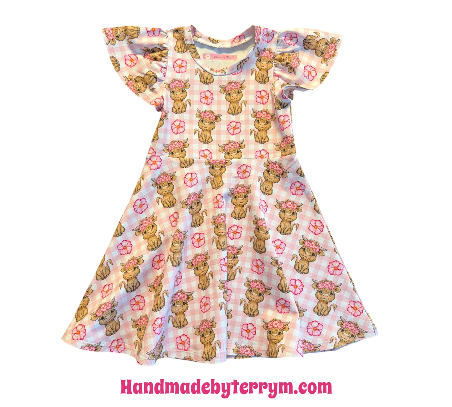 (1736) Pink Cow Dress - Size 4