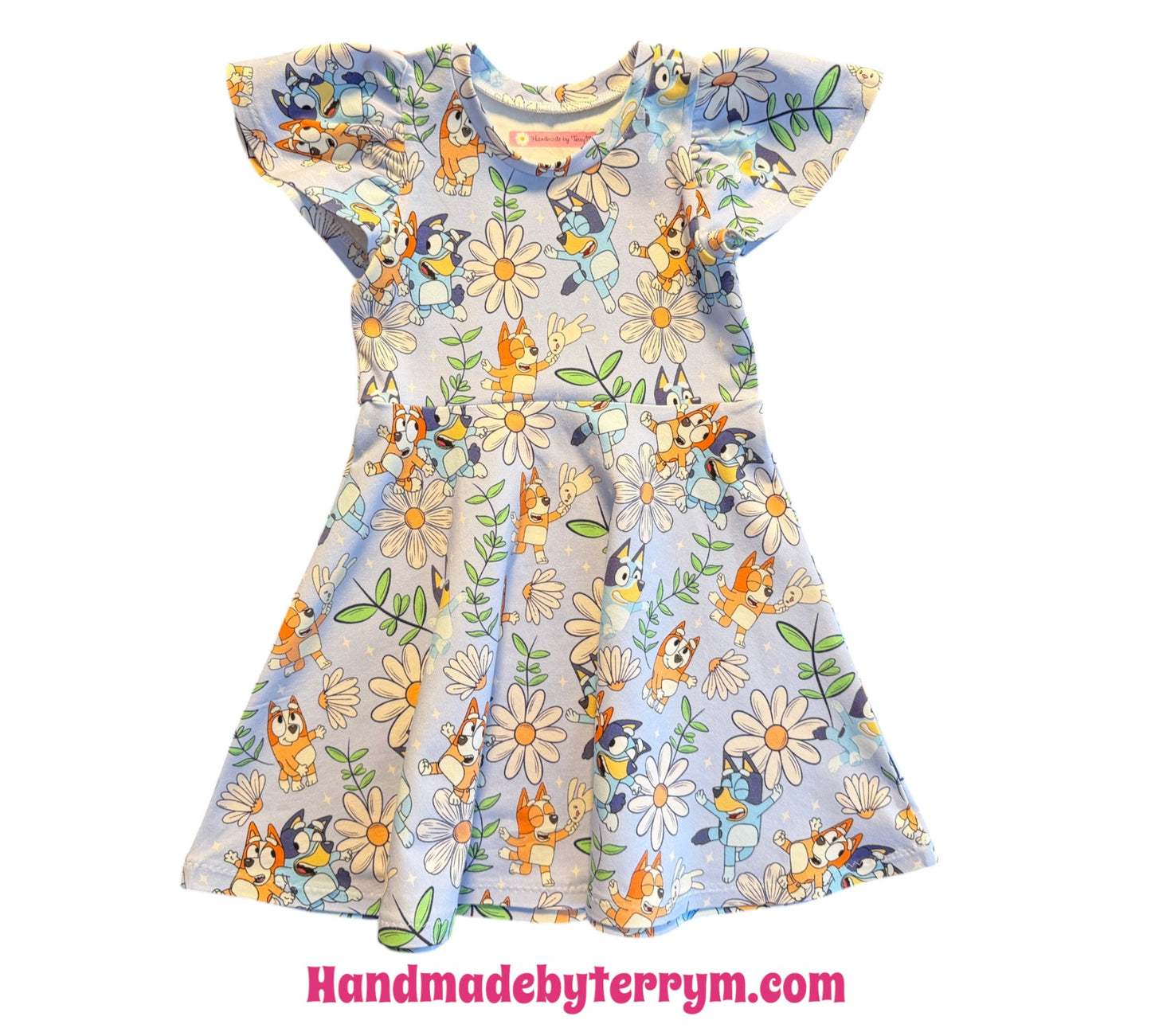 (1738) Blue Dog Dress - Size 4