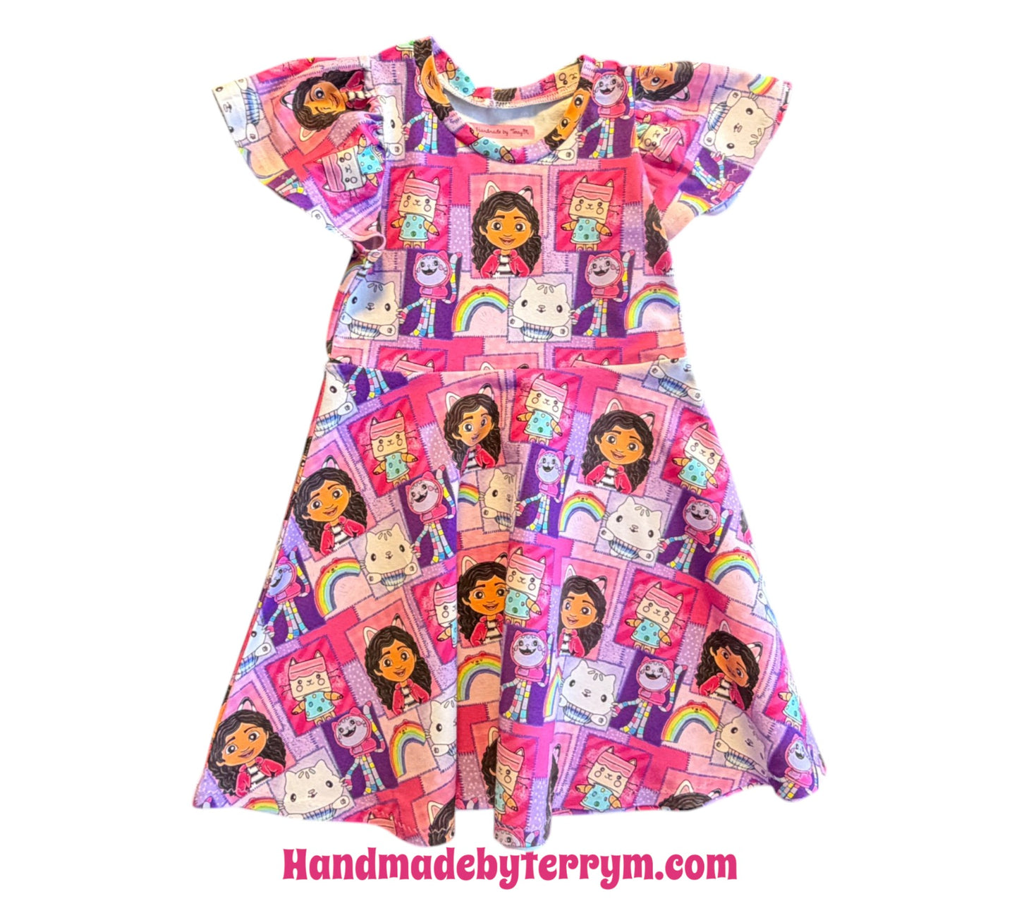 (1733) Patchwork Cat Friend Dress - Size 4