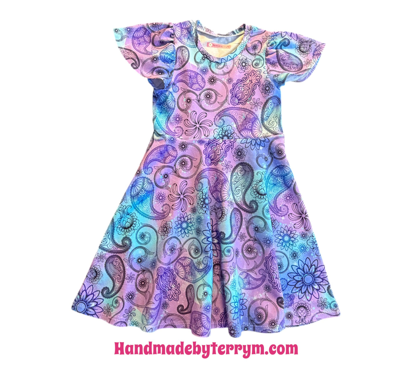(1747) Paisley Dream Flutter Dress Size 7