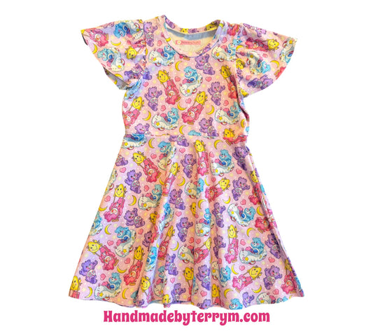 (1512) Colourful Bear Dress - Size 6