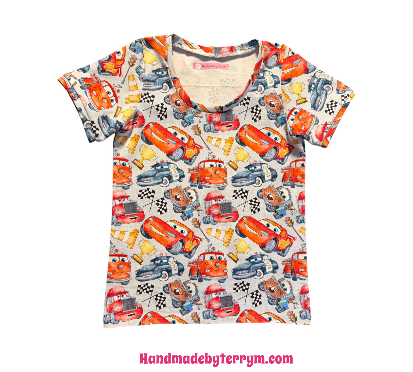 (1768) Colourful Cars T‑Shirt & Shorts Set Size 6