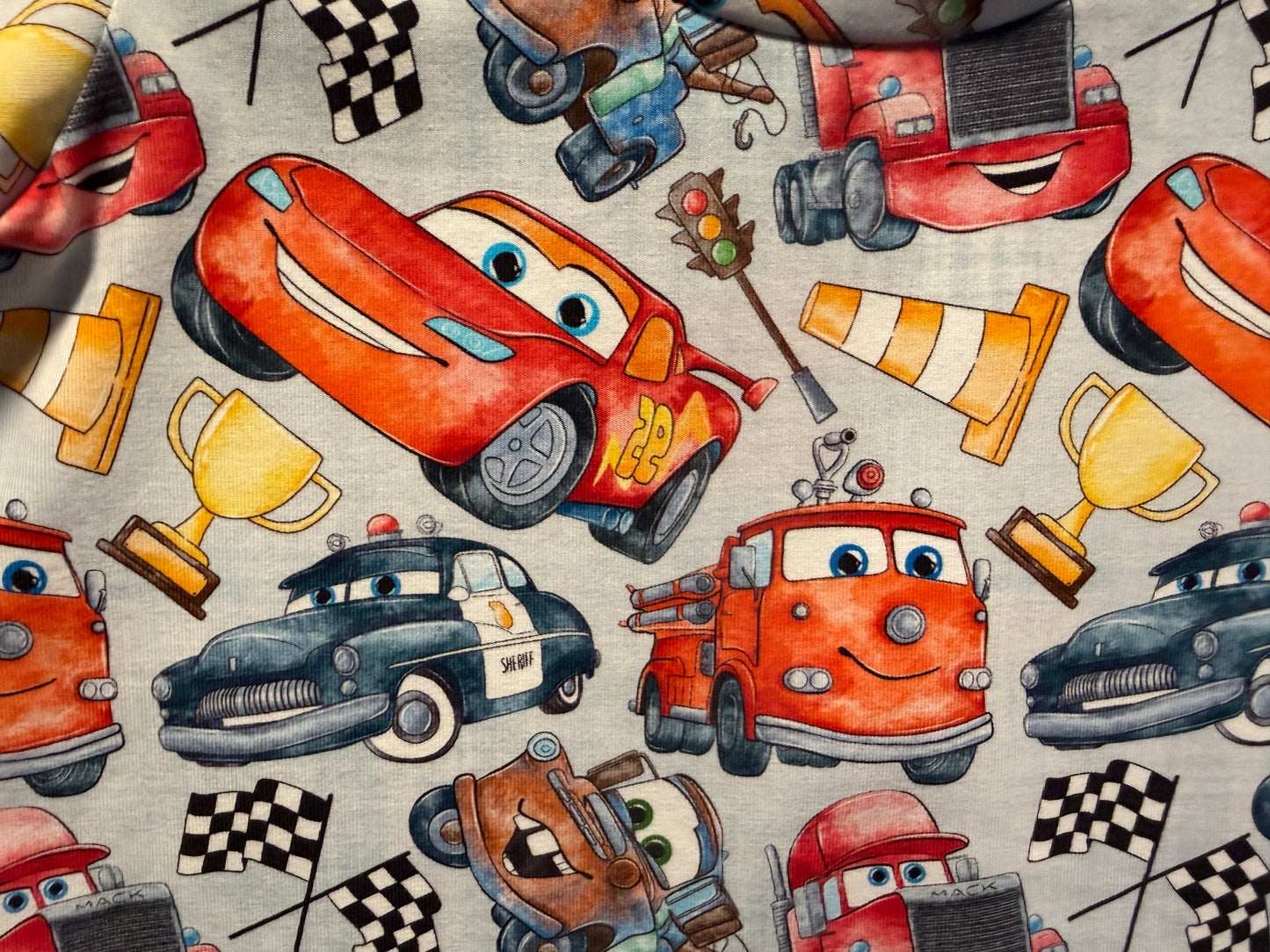 (1768) Colourful Cars T‑Shirt & Shorts Set Size 6