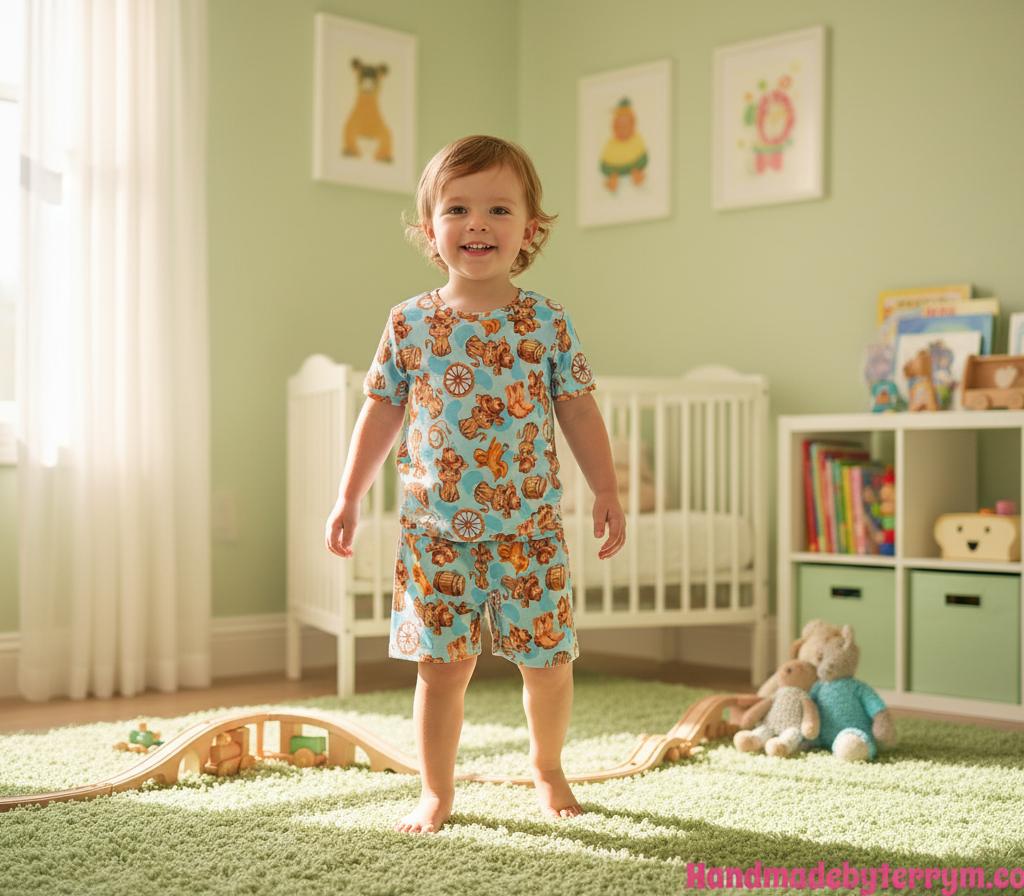 (1766) Cowboy Cows Tshirt & Shorts Set - Size 6
