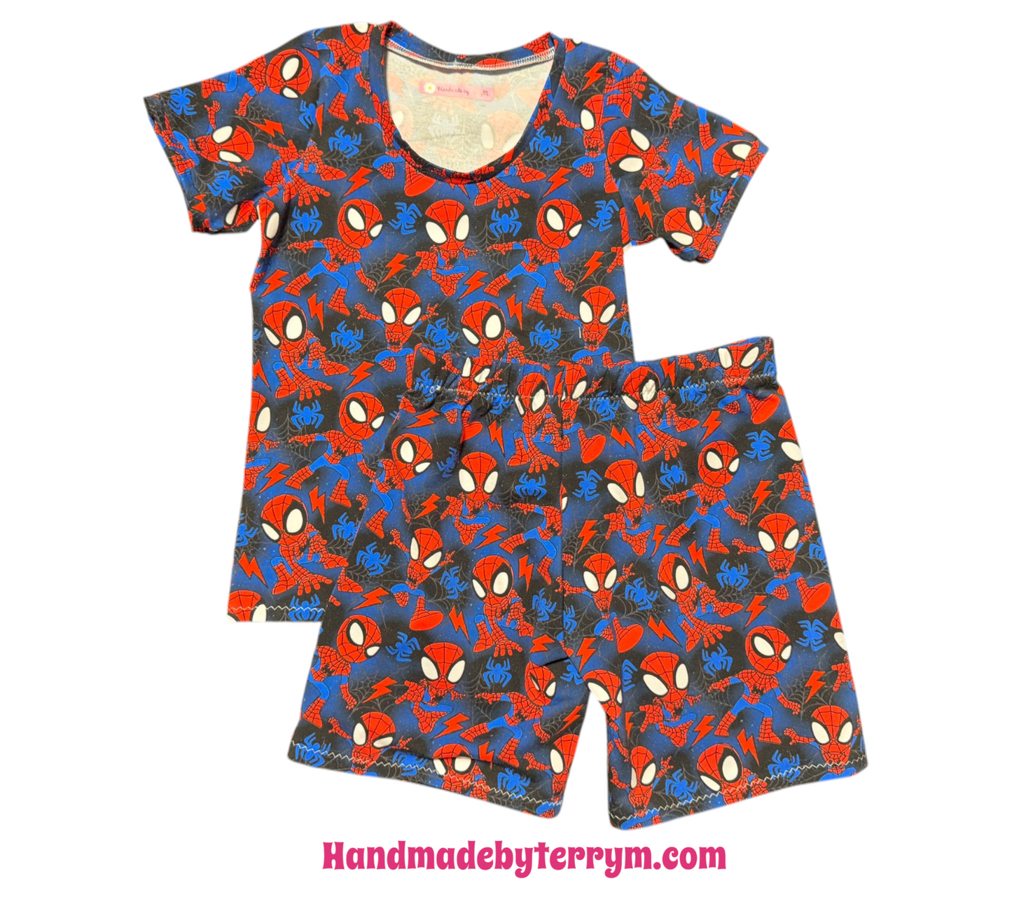 (1772) Spider Hero T‑Shirt & Shorts Set Size 6