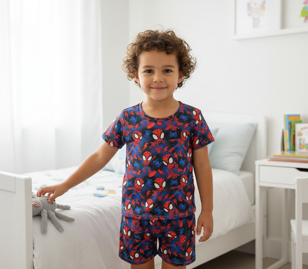 (1772) Spider Hero T‑Shirt & Shorts Set Size 6
