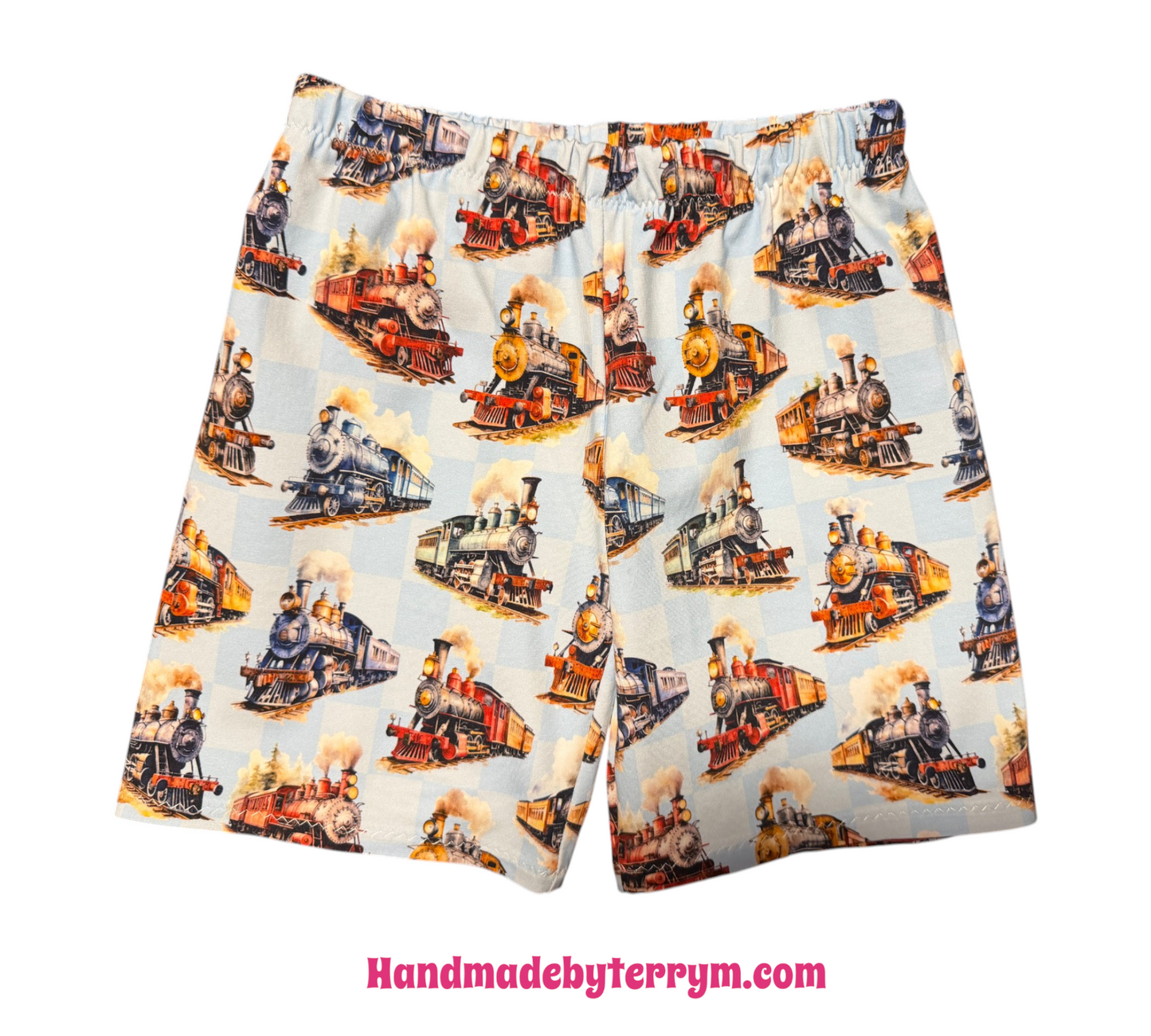 (1781) Steam Train T-Shirt & Shorts Set - Size 5