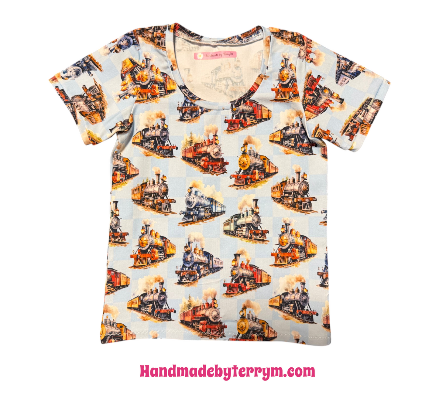 (1781) Steam Train T-Shirt & Shorts Set - Size 5