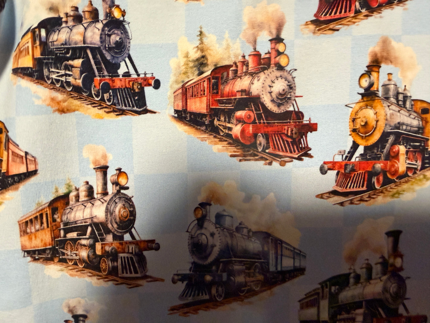 (1781) Steam Train T-Shirt & Shorts Set - Size 5