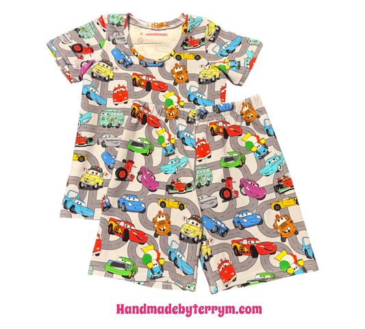 (1784) Speedy Racers T‑Shirt & Shorts Set – Size 5