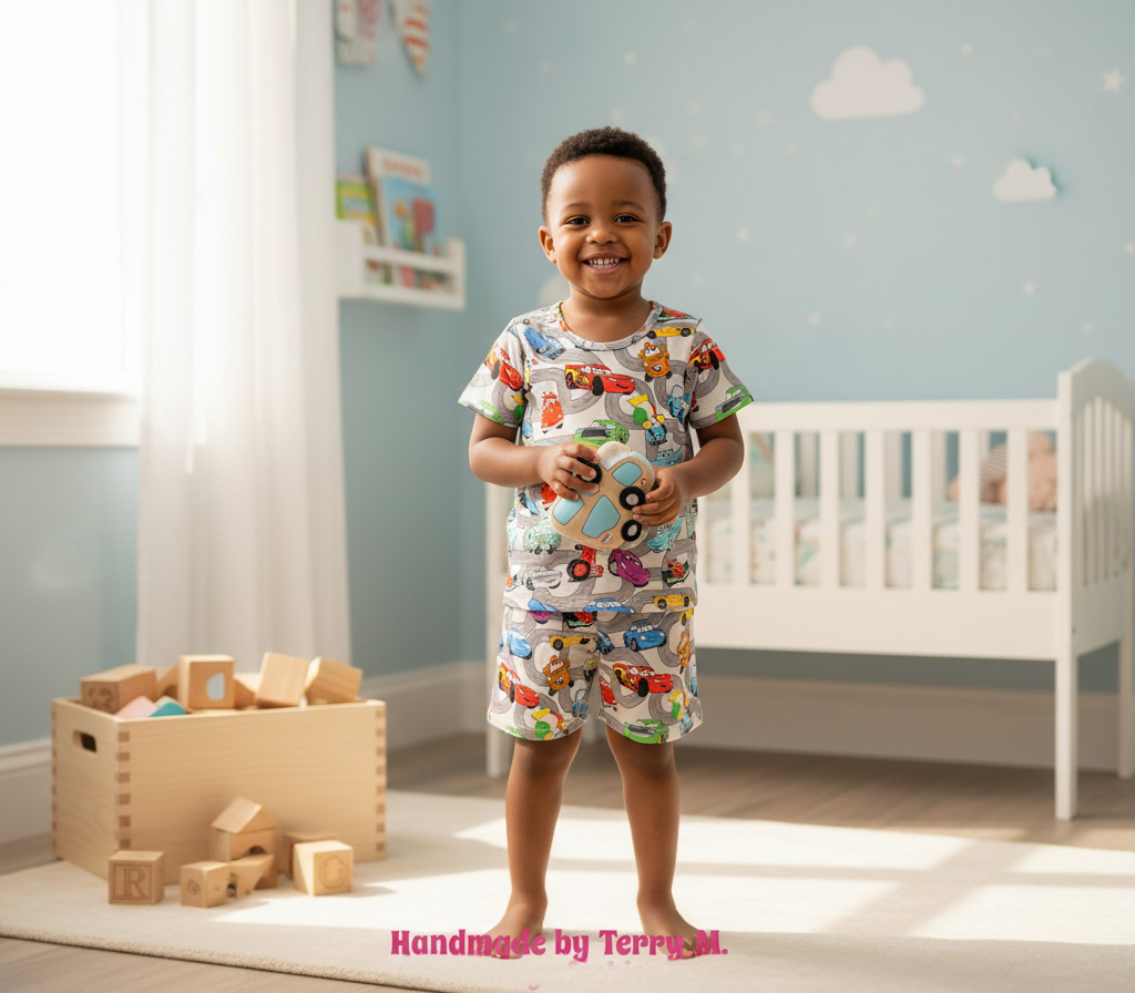 (1784) Speedy Racers T‑Shirt & Shorts Set – Size 5