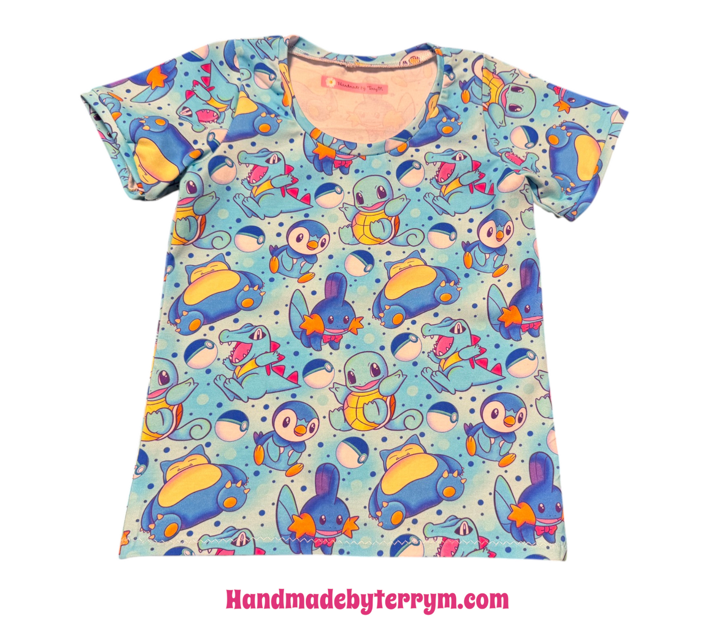 (1776) Blue Pocket Monster T‑Shirt & Shorts Set - Size 5