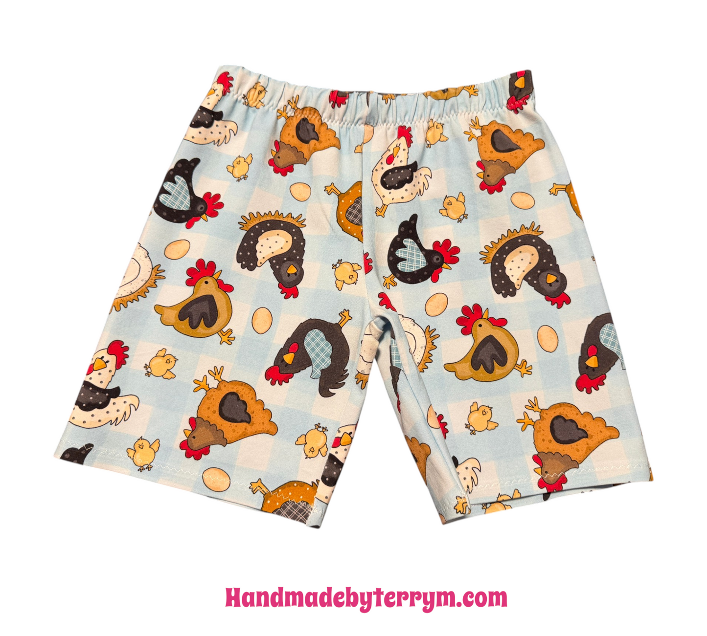 (1777) Lively Chicken T-Shirt & Shorts Set - Size 5