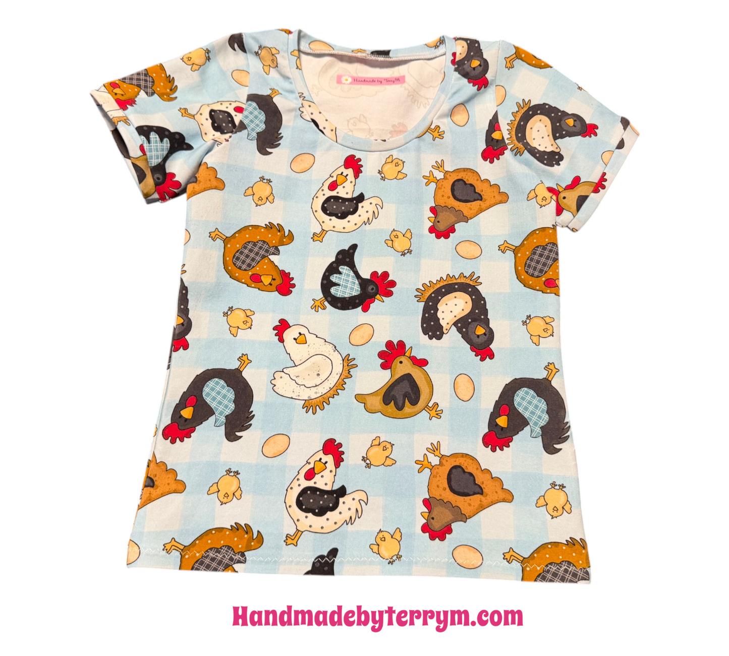 (1777) Lively Chicken T-Shirt & Shorts Set - Size 5