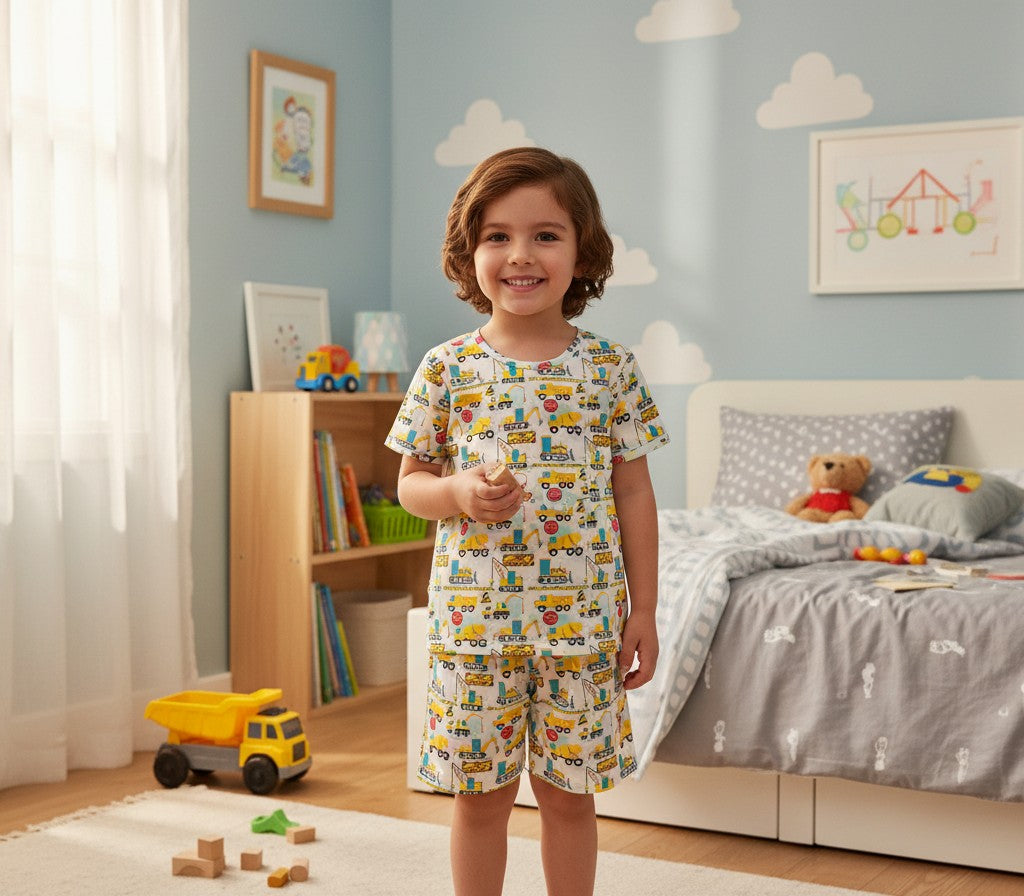(1783) Construction T-Shirt & Shorts Set - Size 5
