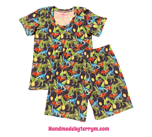 (1782) Roaring Dino Adventure T‑Shirt & Shorts Set – Size 5