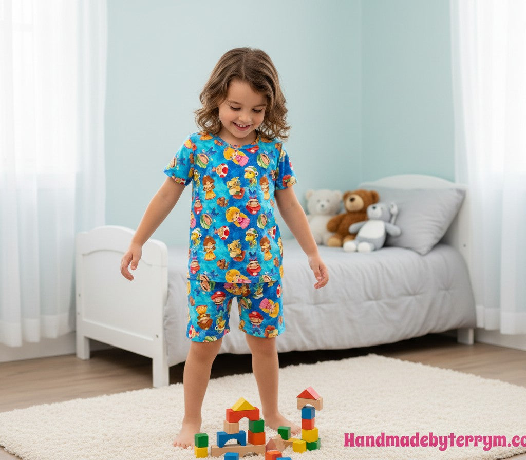 (1780) Bright Adventure Characters T‑Shirt & Shorts Set – Size 5