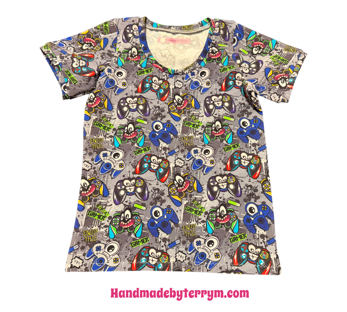 (1779) Grey Gamer T-Shirt & Shorts Set - Size 5