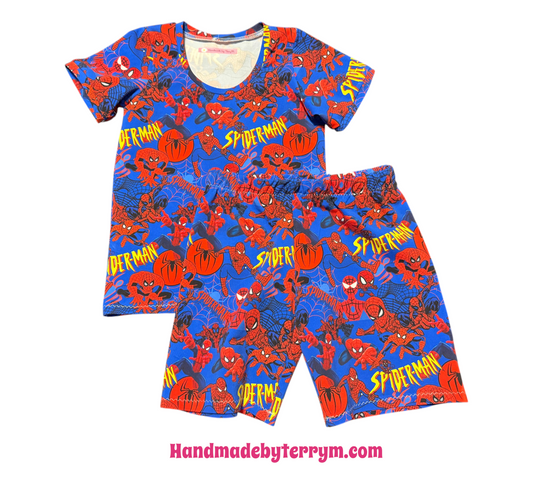 (1773) Spiderdude T-Shirt & Shorts Set - Size 5