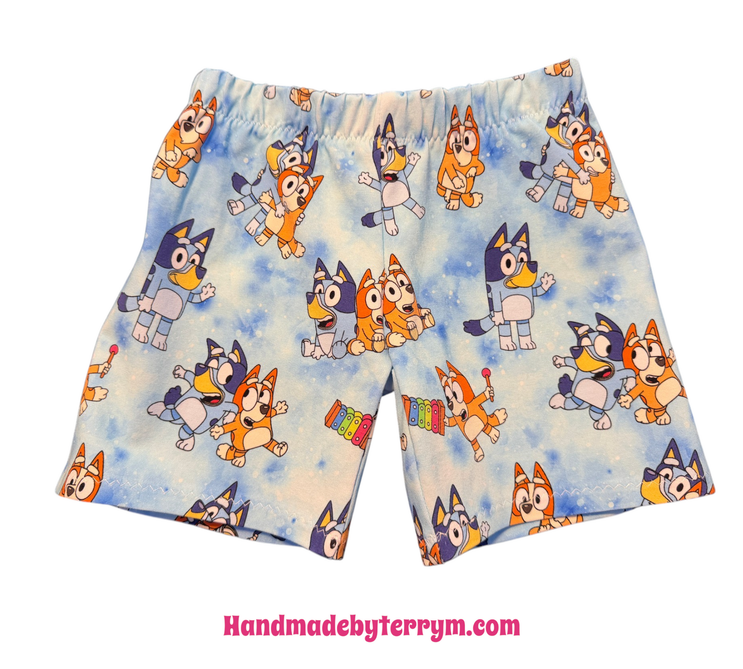 (1796) Blue Dog T-Shirt & Shorts Set - Size 1
