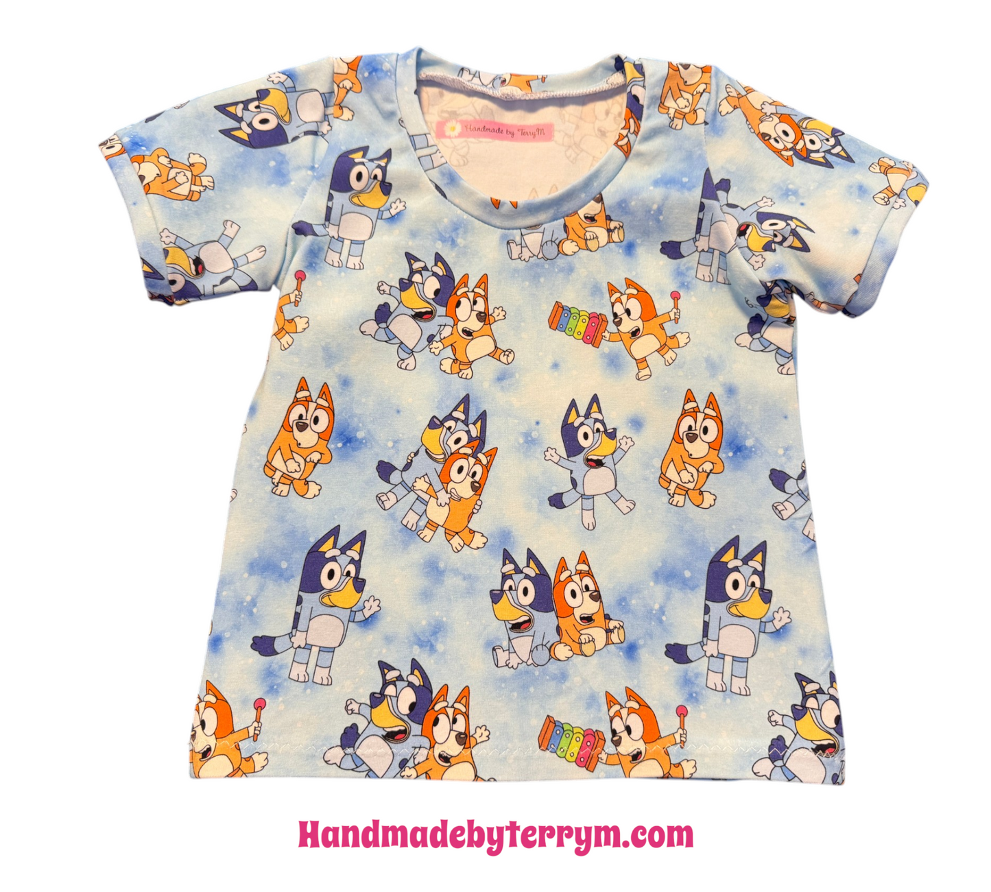 (1796) Blue Dog T-Shirt & Shorts Set - Size 1