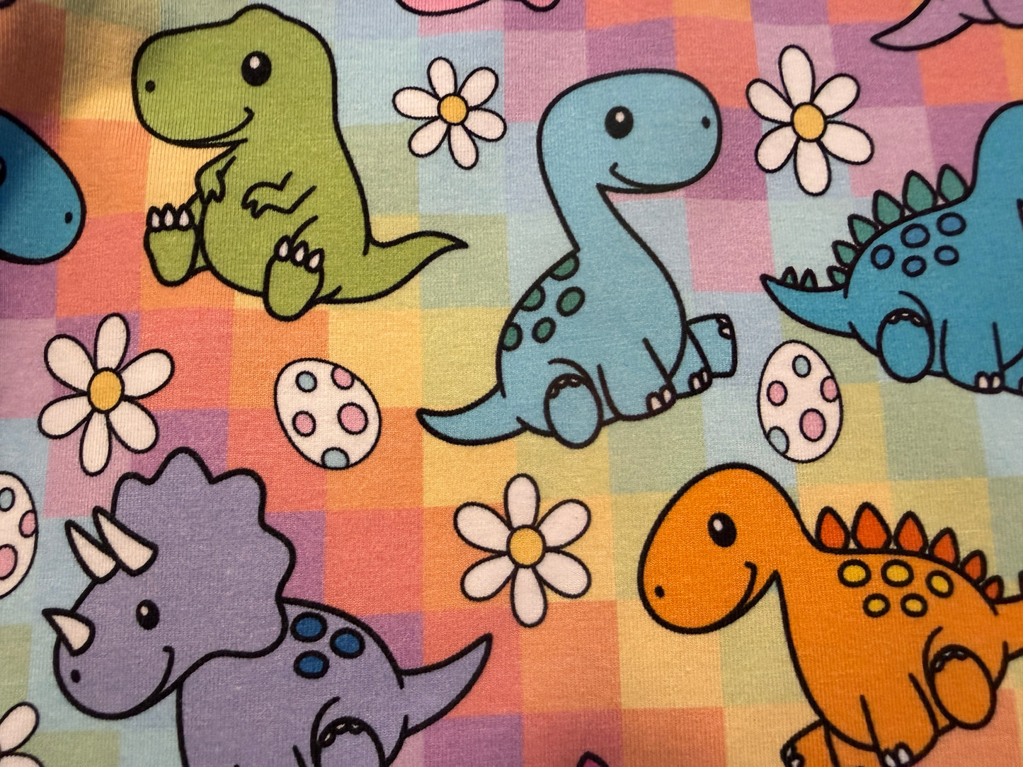(1798) Colourful Dinosaur T-Shirt & Shorts Set - Size 1