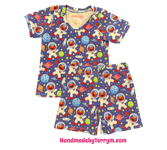 (1797) Space Adventure T‑Shirt & Shorts Set - Size 1