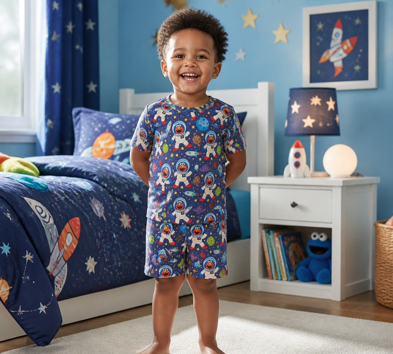 (1797) Space Adventure T‑Shirt & Shorts Set - Size 1