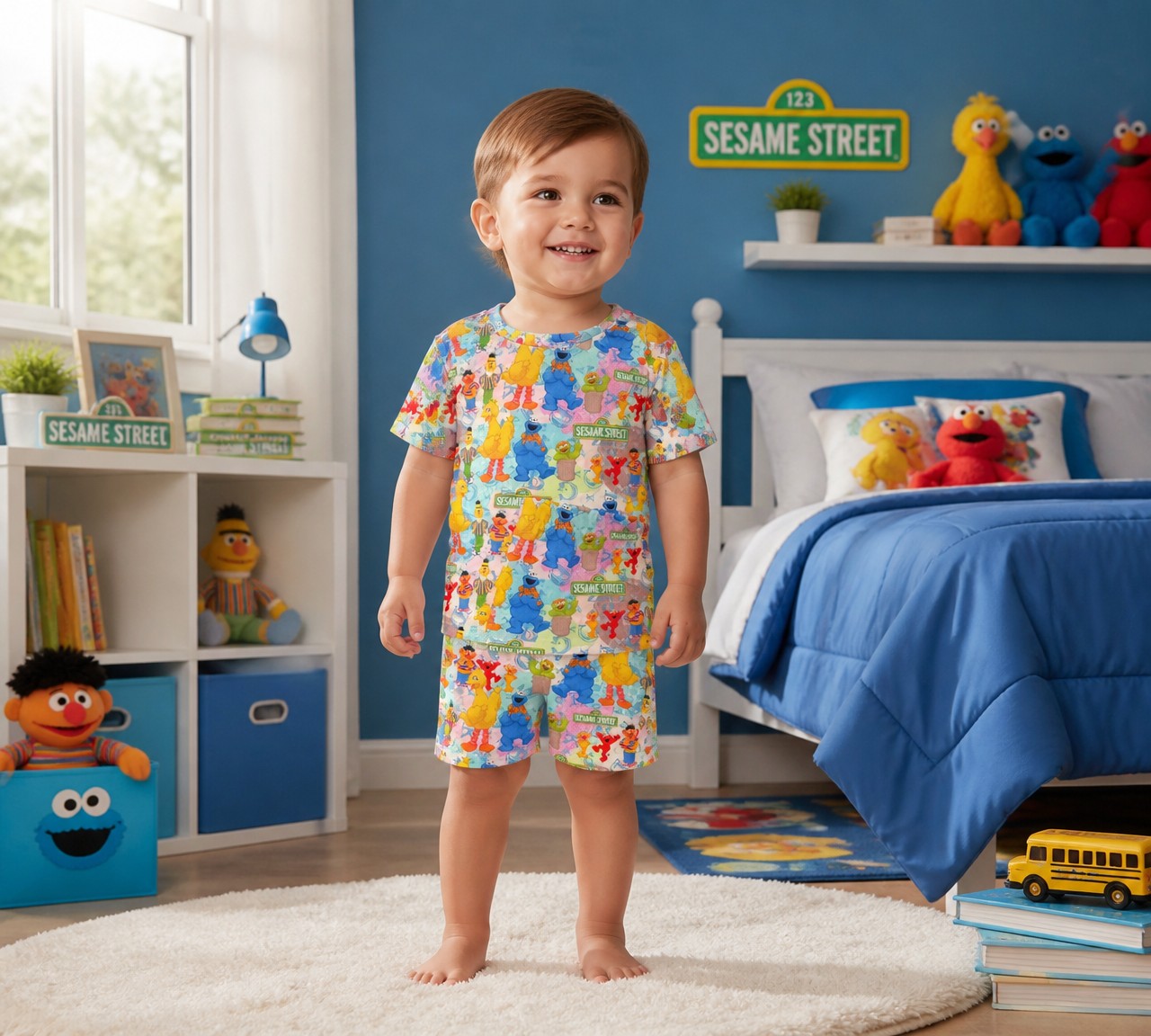 (1787) Friendly Street Crew T‑Shirt & Shorts Set – Size 2