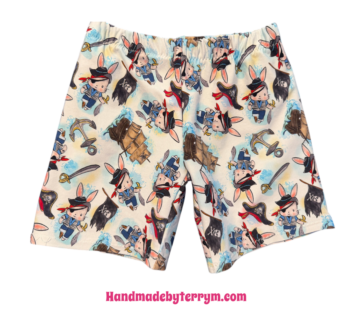(1790) Pirate Bunny T‑Shirt & Shorts Set – Size 2