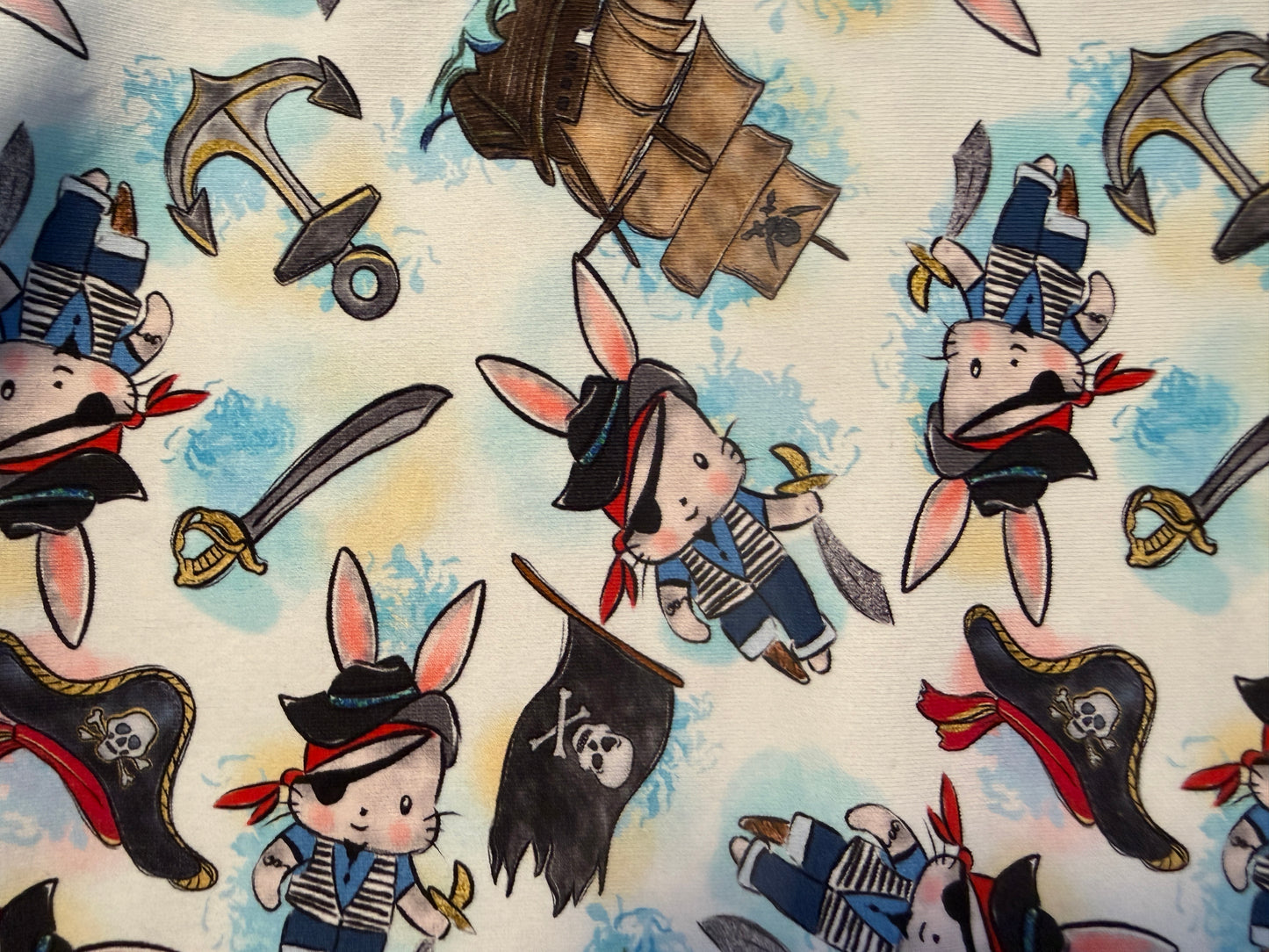 (1790) Pirate Bunny T‑Shirt & Shorts Set – Size 2