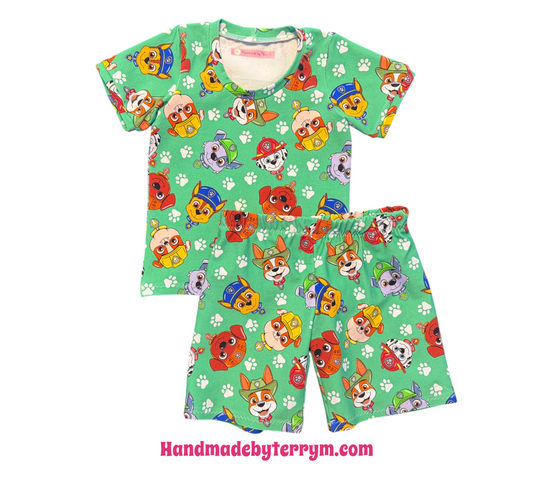 (1793) Adventure Pups T‑Shirt & Shorts Set – Size 2
