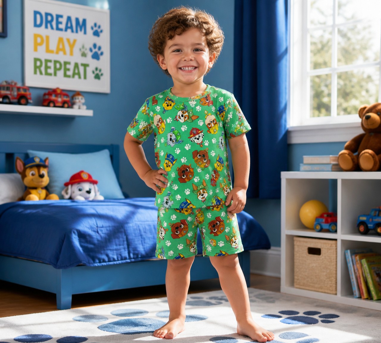 (1793) Adventure Pups T‑Shirt & Shorts Set – Size 2