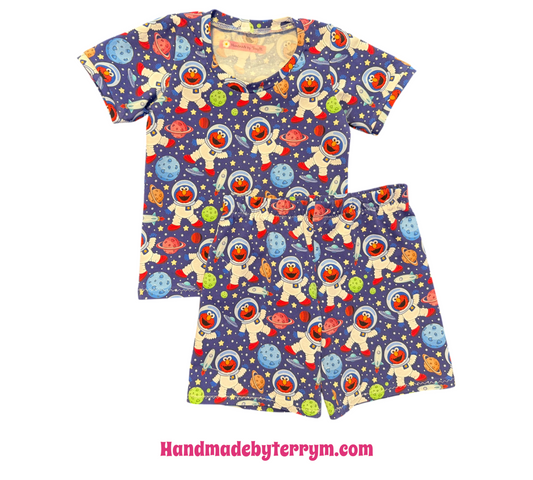 (1791) Space Adventure T‑Shirt & Shorts Set - Size 2