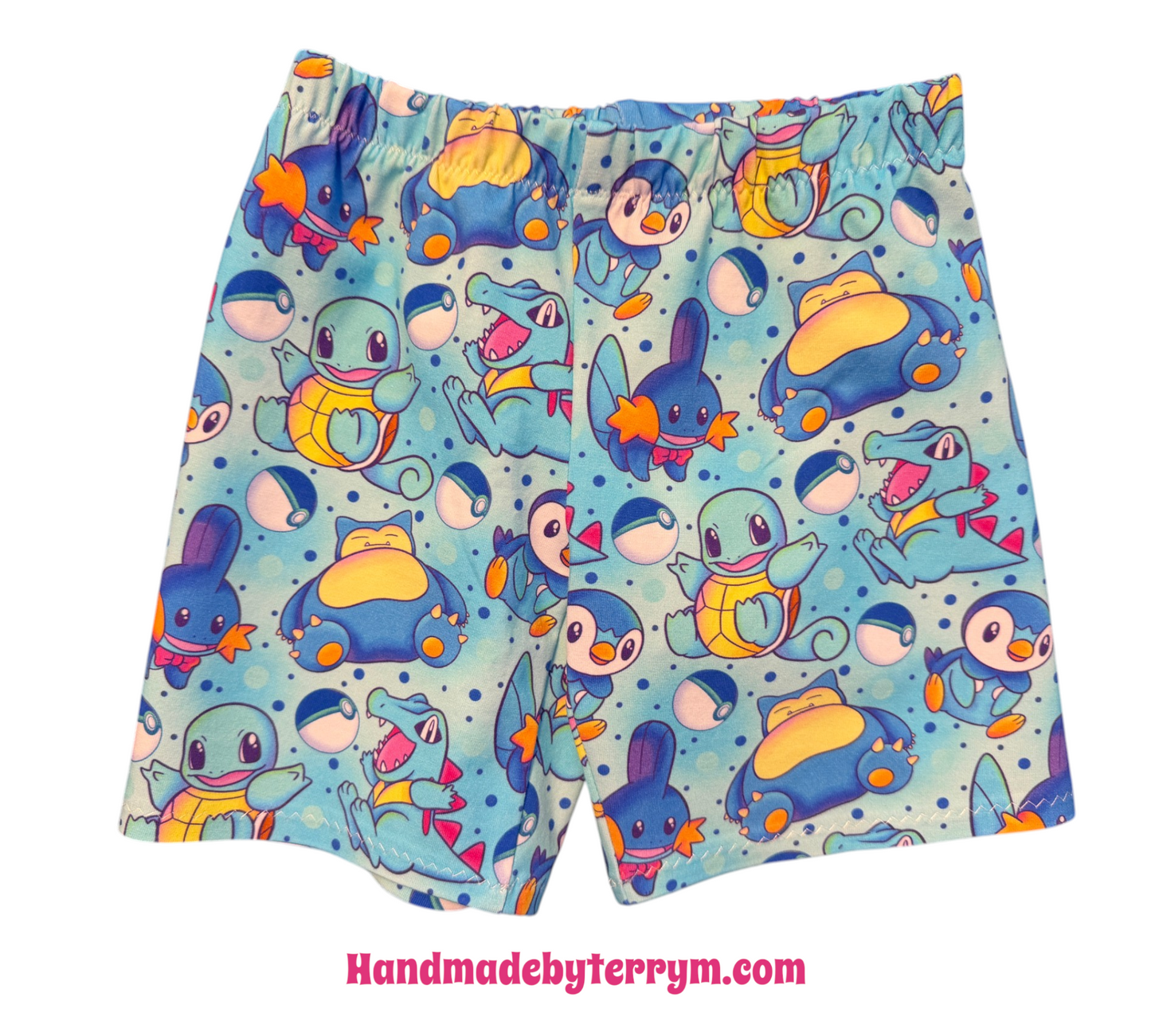 (1794) Cheerful Blue Creature Crew T‑Shirt & Shorts Set – Size 2
