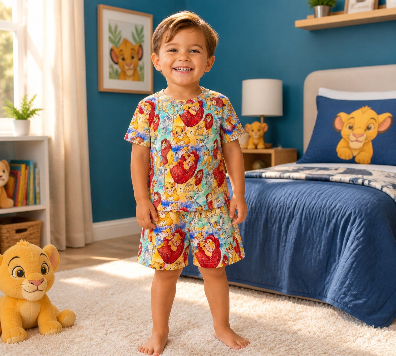 (1792) Savanna Friends T‑Shirt & Shorts Set – Size 2
