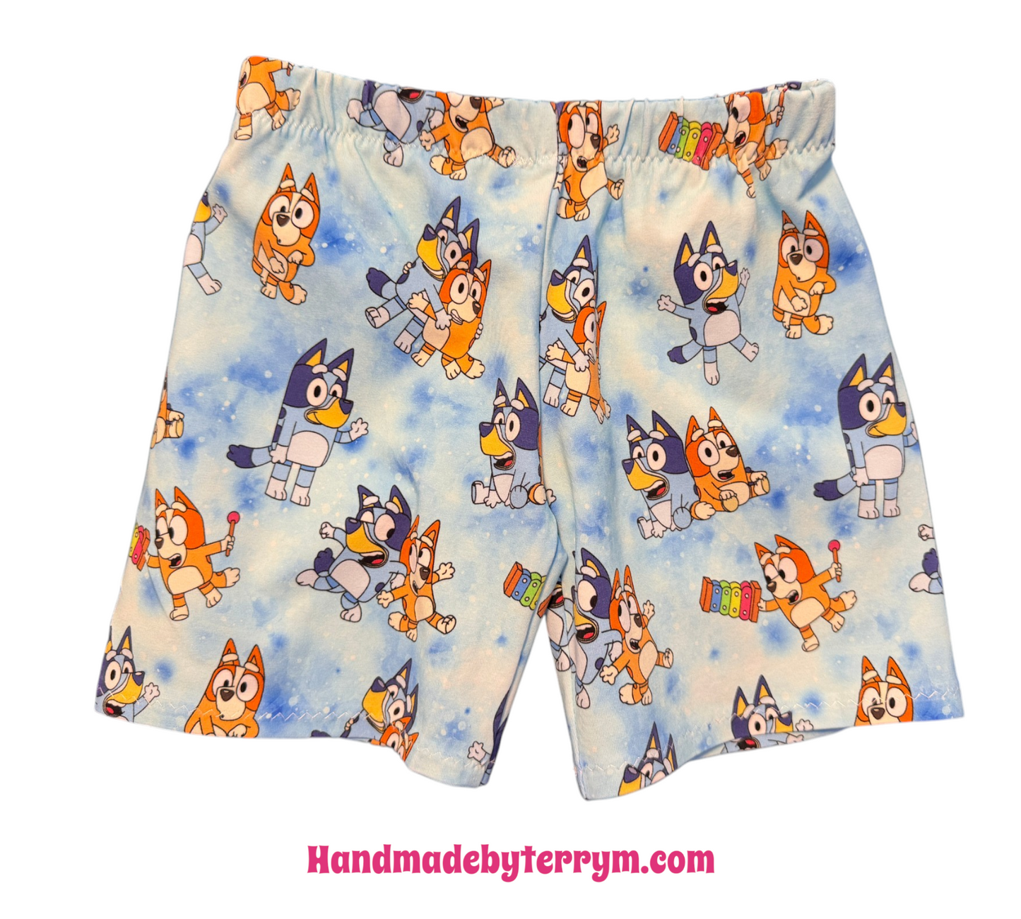 (1795) Blue Dog T-Shirt & Shorts Set - Size 2